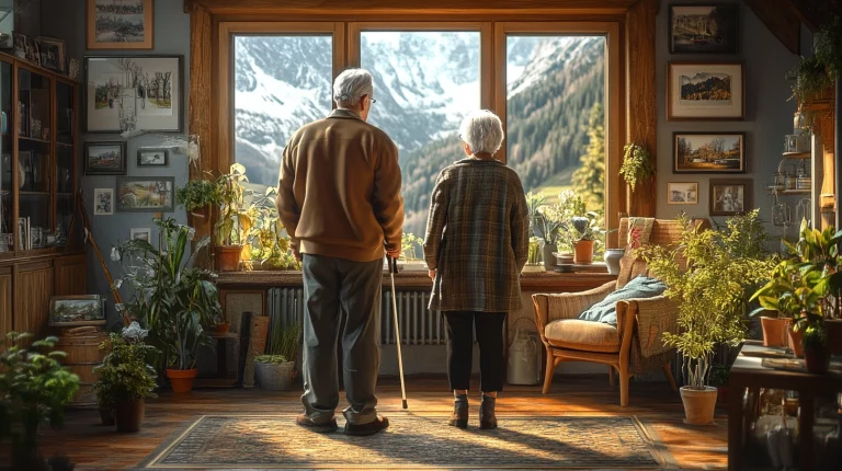 Un ambiente domestico svizzero ergonomico per anziani